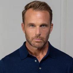 Bellagio Three Button Long Sleeve Merino Polo-Collars & Co Sale