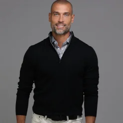 Cashmere Touch Australian Merino Quarter Zip Sweater-Collars & Co Outlet