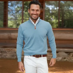 Cashmere Touch Australian Merino Quarter Zip-Collars & Co Outlet