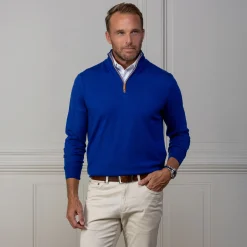 Cashmere Touch Australian Merino Quarter Zip Sweater-Collars & Co Best