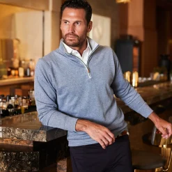 Cloud Textured Quarter Zip Pullover-Collars & Co Online