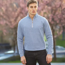 Cloud Textured Quarter Zip Pullover-Collars & Co New