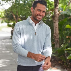 Cloud Textured Quarter Zip Pullover-Collars & Co