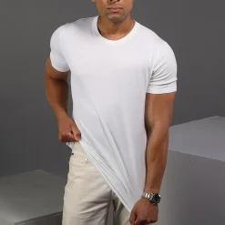 Lucca Luxury Touch Cotton and Silk T-Shirt-Collars & Co Online