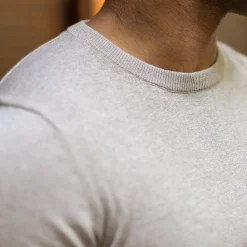 Luxury Touch Cotton and Cashmere Crew Neck Sweater-Collars & Co Outlet