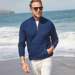 Napoli Pocket Quarter Zip Wool Sweater-Collars & Co