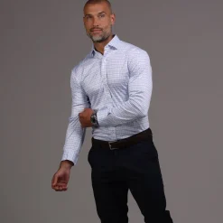 Quattro Flex Dress Shirt with Semi-Spread Collar-Collars & Co Best
