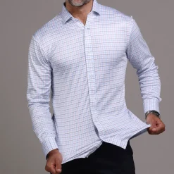 Quattro Flex Dress Shirt with Semi-Spread Collar-Collars & Co Best