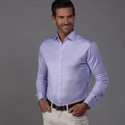 Quattro Flex Dress Shirt with Semi-Spread Collar-Collars & Co Discount