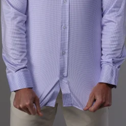 Quattro Flex Dress Shirt with Semi-Spread Collar-Collars & Co Discount