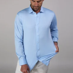 Quattro Flex Dress Shirt with Semi-Spread Collar-Collars & Co