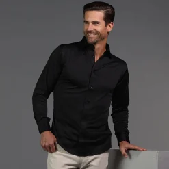 Quattro Flex Dress Shirt with Semi-Spread Collar-Collars & Co Hot