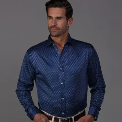 Quattro Flex Dress Shirt with Semi-Spread Collar Polo-Collars & Co Hot