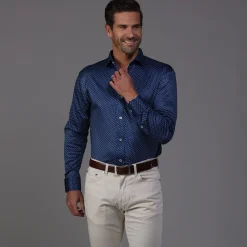 Quattro Flex Dress Shirt with Semi-Spread Collar Polo-Collars & Co Hot