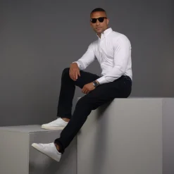 Quattro Flex Dress Shirt with Button Down Collar-Collars & Co