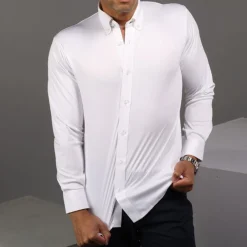 Quattro Flex Dress Shirt with Button Down Collar-Collars & Co