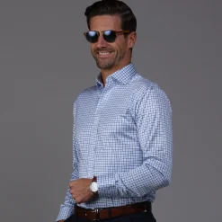 Quattro Flex Dress Shirt with Semi-Spread Collar-Collars & Co Best