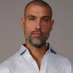 Quattro Flex Dress Shirt with Semi-Spread Collar-Collars & Co Discount