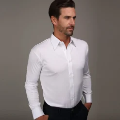 Quattro Flex Dress Shirt with English Spread Collar-Collars & Co Best