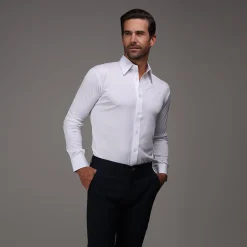 Quattro Flex Dress Shirt with English Spread Collar-Collars & Co Best