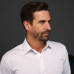 Quattro Flex Dress Shirt with Semi-Spread Collar-Collars & Co Clearance