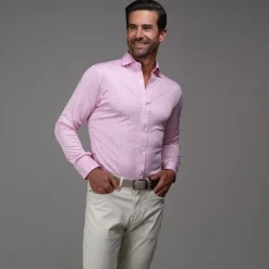 Quattro Flex Dress Shirt with Semi-Spread Collar-Collars & Co