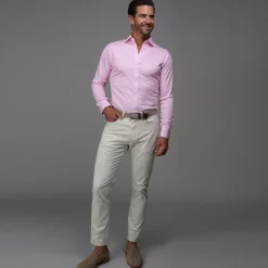 Quattro Flex Dress Shirt with Semi-Spread Collar-Collars & Co