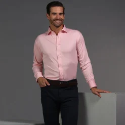 Quattro Flex Dress Shirt with Semi-Spread Collar-Collars & Co Discount