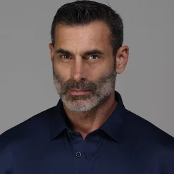 Quattro Flex Dress Shirt with Semi-Spread Collar-Collars & Co Hot