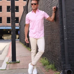Quattro Flex Short Sleeve Button Down-Collars & Co Online