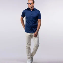 Quattro Flex Short Sleeve Button Down-Collars & Co Hot