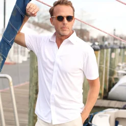 Quattro Flex Short Sleeve Button Down-Collars & Co Outlet