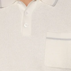 Riviera Waffle Knit Polo Ivory-Collars & Co Online