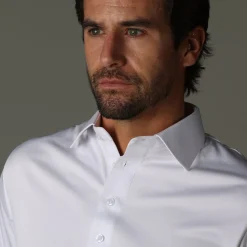 Semi-Spread Collar Polo Long Sleeve-Collars & Co Online