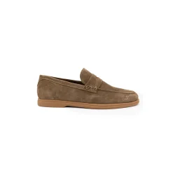 Sigaro Penny Loafers in Dark Tobacco Suede-Collars & Co Hot