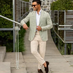 The Lorenzo Linen & Cotton Blazer-Collars & Co Outlet