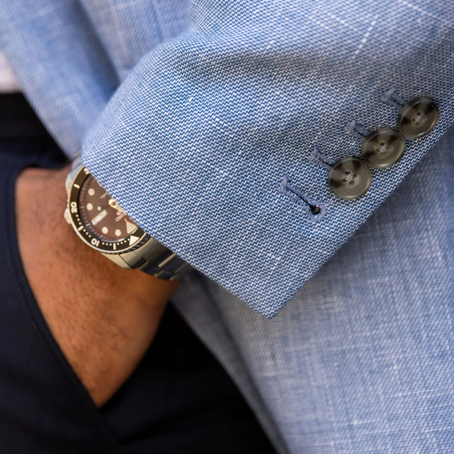 The Lorenzo Linen & Cotton Blazer-Collars & Co Outlet