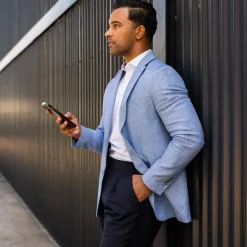 The Lorenzo Linen & Cotton Blazer-Collars & Co Outlet