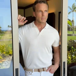 The Maranello Cotton & Silk Buttonless Polo - Tailored Fit-Collars & Co Hot