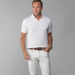 The Maranello Cotton & Silk Buttonless Polo - Tailored Fit-Collars & Co Hot