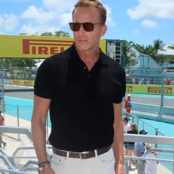 The Maranello Cotton & Silk Three Button Polo - Tailored Fit-Collars & Co Clearance