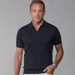 The Maranello Cotton & Silk Three Button Polo - Tailored Fit-Collars & Co Clearance