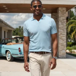 The Maranello Cotton & Silk Buttonless Polo - Tailored Fit-Collars & Co