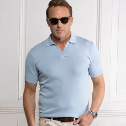The Maranello Cotton & Silk Buttonless Polo - Tailored Fit-Collars & Co