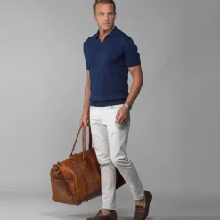 The Maranello Cotton & Silk Buttonless Polo - Tailored Fit-Collars & Co Best