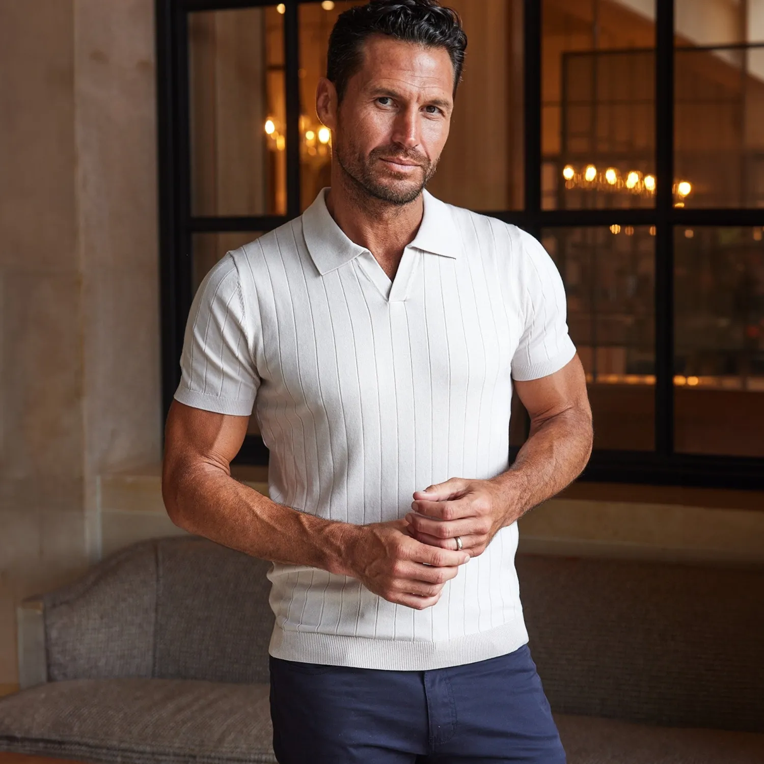 The Maranello Vintage Stripe Polo - Tailored Fit-Collars & Co Best