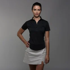Women's Cap Sleeve Semi Spread Polo-Collars & Co Clearance