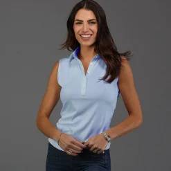 Women's Sleeveless Semi Spread Polo-Collars & Co Sale