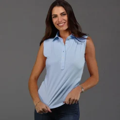Women's Sleeveless Semi Spread Polo-Collars & Co Sale